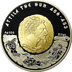 Монета 100 тенге 2009 Великие полководцы - Аттила Казахстан