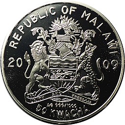 Монета 50 квач 2009 С Новым годом и рождеством Малави