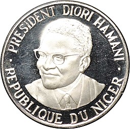 Монета 1000 франков 1960 Независимость серебро Нигер