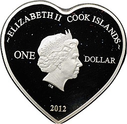 Монета 1 доллар 2012 Несокрушимая любовь Острова Кука
