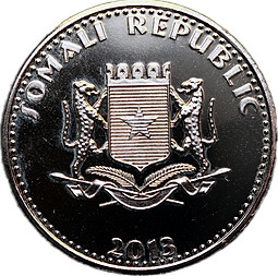Монета 100 шиллингов 2013 Лев Сомали