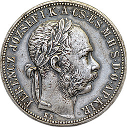 Монета 1 флорин 1891 Венгрия