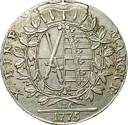 Монета 1 талер 1775 Саксония Германия