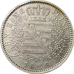 Монета 1 талер 1828 Антон Саксония Германия