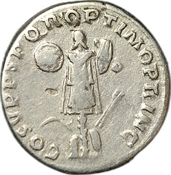 Монета Денарий 107-108 Траян (98-117) Трофеи оружия Римская Империя