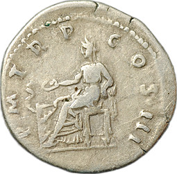 Монета Денарий 119-122 Адриан (117-138) Салус Римская Империя