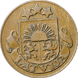 Монета 1 сантим 1932 Латвия