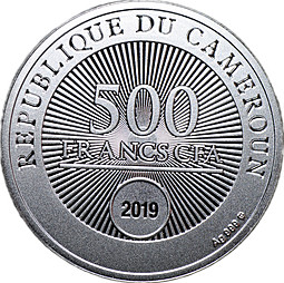 Монета 500 франков 2019 Я тебя люблю Камерун
