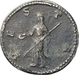 Монета Денарий Юлия Меза (218-224) Веста, лимесный Римская Империя