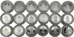 Коллекция Правители России + Великие князья и цари 90 медалей (жетонов) в оригинальных футлярах
