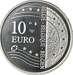 Монета 10 евро 2004 Расширение Европейского Союза Бельгия
