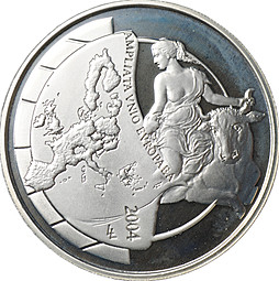 Монета 10 евро 2004 Расширение Европейского Союза Бельгия