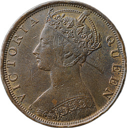 Монета 1 цент 1901 H Гонконг