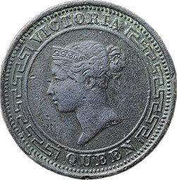Монета 1/2 цента 1870 Цейлон