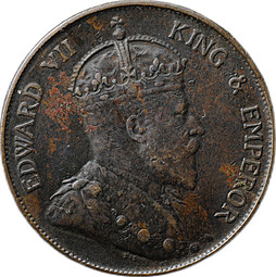 Монета 1 цент 1904 Гонконг