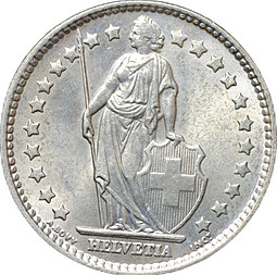 Монета 1 франк 1963 Швейцария