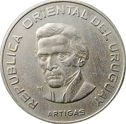 Монета 100 песо 1973 Уругвай