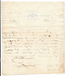 Квитанция государственного казначейства 1834