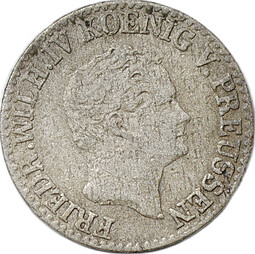 Монета 1/2 серебряный грош 1845 А  Пруссия