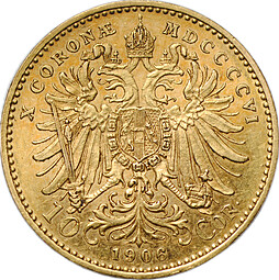 Монета 10 крон 1906 Австро-Венгрия