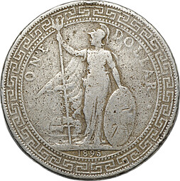 Монета 1 доллар 1895 Торговый Великобритания