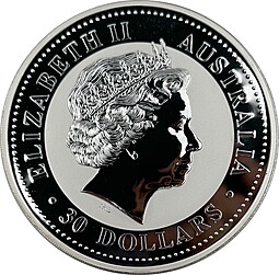 Монета 30 долларов 2007 Год свиньи Лунар Австралия