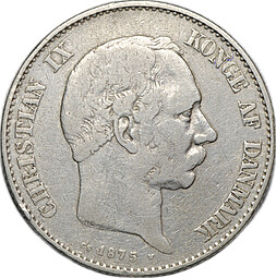Монета 2 кроны 1875 Дания