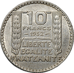 Монета 10 франков 1932 Франция