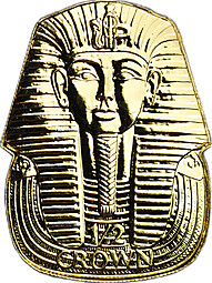 Монета 1/2 кроны 2008 Тутанхамон Посмертная маска Золото Остров Мэн