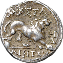 Монета Тетробол 150 - 120 годы до н.э. НД Массалия Галлия