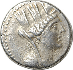 Монета Тетрадрахма 62-61 до н.э HIP AN Финикия, Арадос