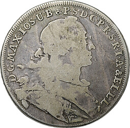 Монета 1 талер 1755 Бавария