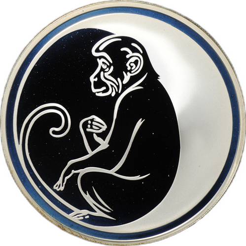 Монета 3 рубля 2004 ММД Лунный календарь обезьяна