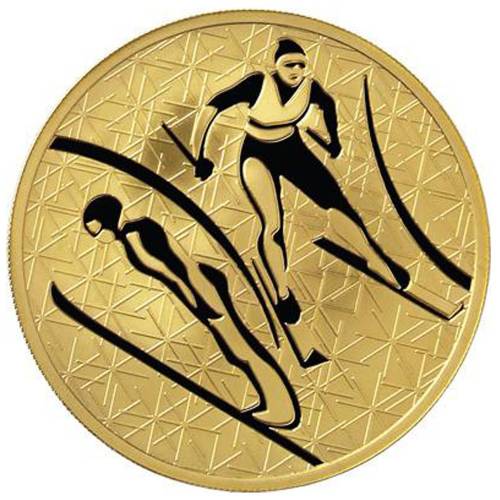 Монета 200 рублей 2010 ММД Зимние виды спорта. Лыжное двоеборье