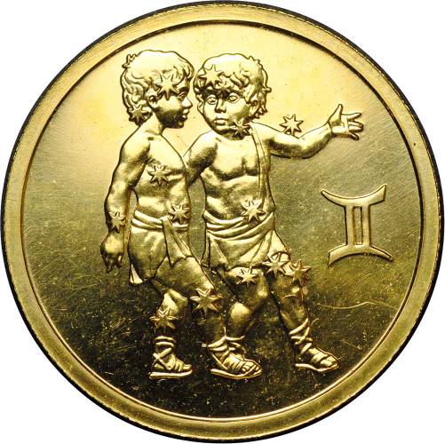 Монета 50 рублей 2004 ММД Знаки Зодиака Близнецы