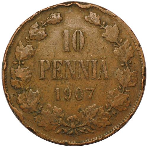 Монета 10 пенни 1907 Русская Финляндия