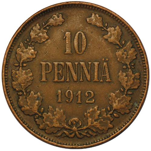 Монета 10 пенни 1912 Русская Финляндия