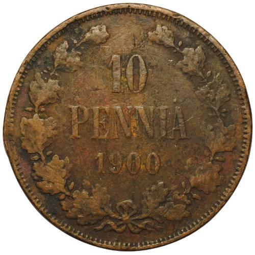 Монета 10 пенни 1900 Русская Финляндия