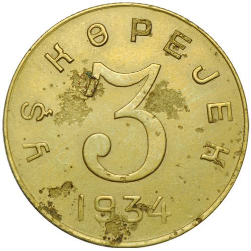 Монета 3 копейки 1934 Тувинская республика Тува