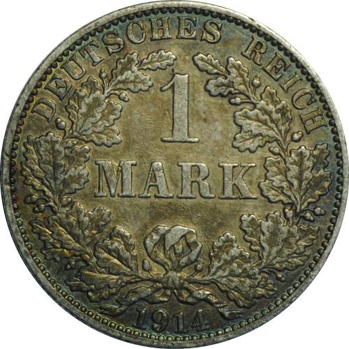 Монета 1 марка 1914 AA Германия