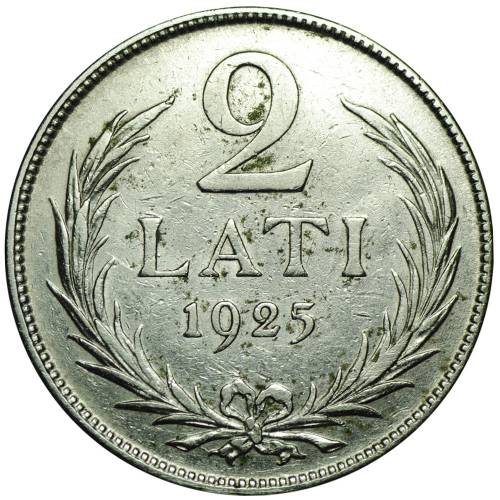 Монета 2 лата 1925 Латвия