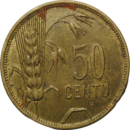 Монета 50 центов 1925 Литва
