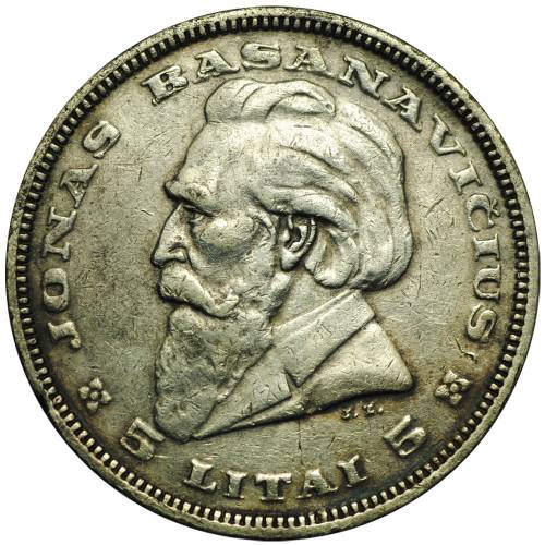 Монета 5 лит 1936 Литва