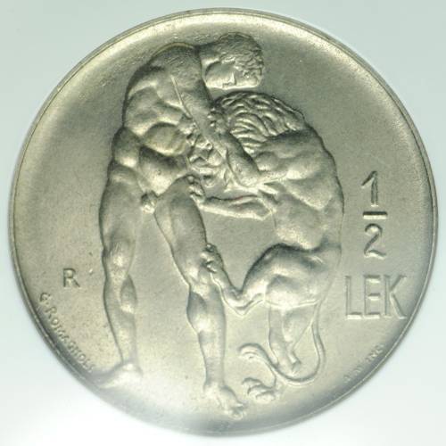 Монета 1/2 лека 1926 Албания