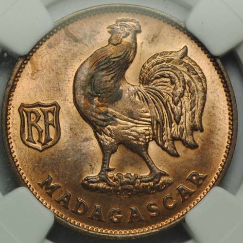 Монета 1 франк 1943 SA Мадагаскар