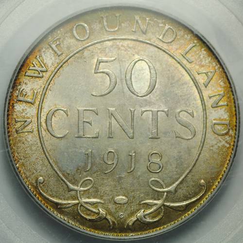 Монета 50 центов 1918 Ньюфаундленд Канада