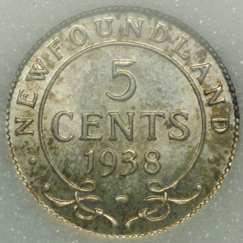 Монета 5 центов 1938 Ньюфаундленд Канада