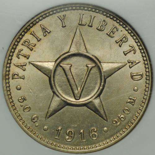 Монета 5 сентаво 1916 Куба