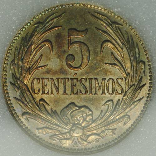 Монета 5 сантимов 1936 A Уругвай