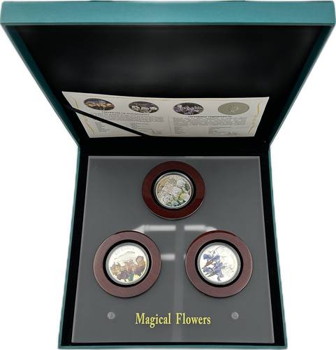 Набор 1 доллар 2012 Ирисы Магические цветы Magical Flowers Ниуэ 3 монеты